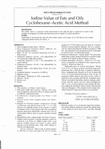 Iodine Value of Fats & Oils: Cyclohexane-Acetic Acid Method