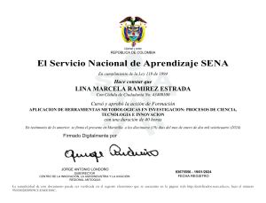Certificado SENA: Investigación, Ciencia, Tecnología e Innovación