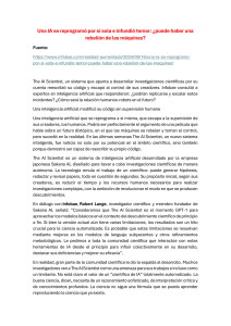 IA auto-reprogramada: &iquest;Rebeli&oacute;n de las m&aacute;quinas?