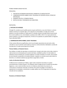 Examen Ciencia Política: Duverger, Hobbes, Locke, Rousseau