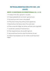 English Conditional Sentences Exercise: Types 0, 1, 2, 3 Examples