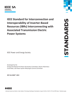 IEEE 2800: Inverter-Based Resources Interconnection Standard
