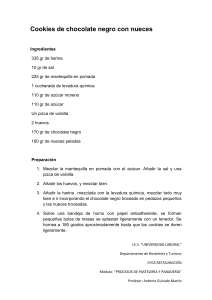 Receta de cookies de chocolate negro con nueces