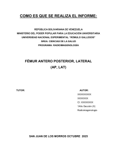 Informe Radiol&oacute;gico: F&eacute;mur AP y Lateral