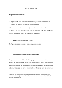 Consumo cultural infantil e Internet: Actividad grupal