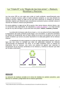 La Regla de las Tres Erres: Reducir, Reutilizar y Reciclar