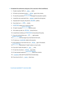 Conditional Sentences Grammar Exercise: Zero, First, Second, Third