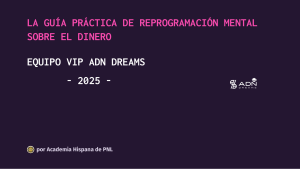 Guía de Reprogramación Mental sobre el Dinero | ADN Dreams