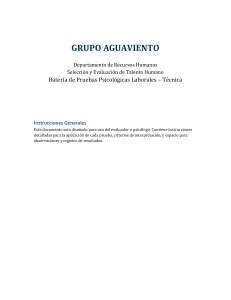 Bater&iacute;a de Pruebas Psicol&oacute;gicas Laborales &ndash; Gu&iacute;a T&eacute;cnica para Evaluadores