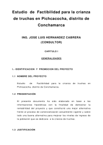 Estudio de Factibilidad: Crianza de Truchas en Pichcacocha, Conchamarca