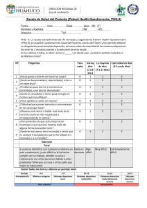 Cuestionario de Salud PHQ-9 para Depresi&oacute;n
