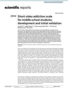 Short Video Addiction Scale for Middle School Students: Validation