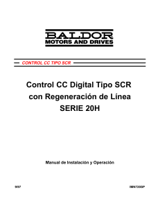 Manual de Instalaci&oacute;n y Operaci&oacute;n Control CC Digital Tipo SCR Serie 20H
