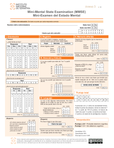 Mini-Examen del Estado Mental (MMSE) - Evaluaci&oacute;n Cognitiva