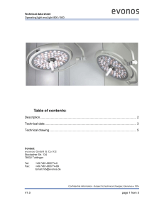 evoLight 800/600 Operating Light Technical Data Sheet