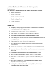 Actividad: Clasificación de Funciones del Sistema Operativo