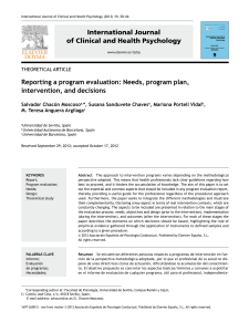Reporting Program Evaluation: Needs, Plan, Intervention, Decisions
