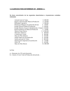 Ejercicio de Contabilidad de Costos: C&aacute;lculo de CIF y Costo de Producci&oacute;n