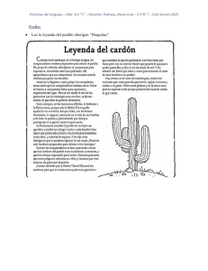 Pr&aacute;cticas del Lenguaje 3ro C: Leyenda del Card&oacute;n y Sustantivos