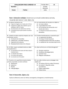 Evaluaci&oacute;n F&iacute;sica Unidad 3-4: Placas Tect&oacute;nicas y Sismos