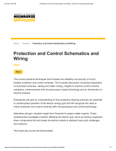 Protection and Control Schematics and Wiring – School of Continuing Education