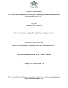 Planeación de Estrategias Pedagógicas y Didácticas para FPI SENA