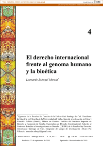 Derecho Internacional, Genoma Humano y Bio&eacute;tica