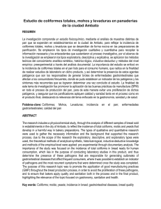 Estudio de Coliformes, Mohos y Levaduras en Panader&iacute;as de Ambato