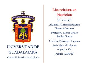 Niveles de Organizaci&oacute;n Biol&oacute;gica: Fisiolog&iacute;a Humana - UdeG Nutrici&oacute;n