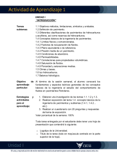 Ingenier&iacute;a de Yacimientos: Introducci&oacute;n - Actividad de Aprendizaje 1