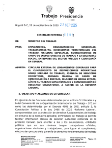 Lineamientos Jornada Laboral Colombia: Reforma 2025 - Ministerio Trabajo