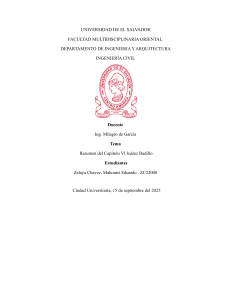 Resumen Capítulo VI Juárez Badillo | Ingeniería Civil | UES 2025