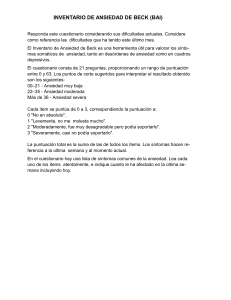Inventario de Ansiedad de Beck (BAI): Cuestionario