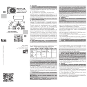 WEG Electric Motor Installation, Operation & Maintenance Manual