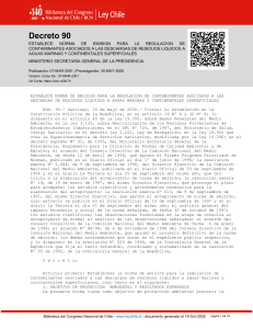 Decreto 90 (2000): Norma de Emisi&oacute;n para Descargas de Residuos L&iacute;quidos