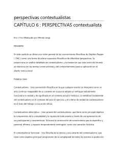Contextualismo: Cosmovisiones Filos&oacute;ficas y Dise&ntilde;o Instruccional