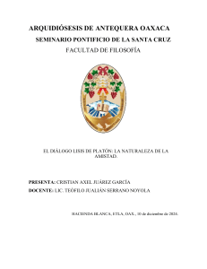 Plat&oacute;n Lisis: La Naturaleza de la Amistad en la Filosof&iacute;a Antigua