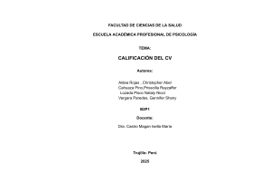 Ficha de Evaluaci&oacute;n de CV: Criterios y Calificaci&oacute;n para Psicolog&iacute;a