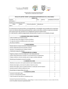 Escala de Lawton y Brody: Evaluaci&oacute;n de Actividades Instrumentales de la Vida Diaria