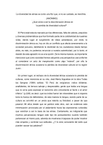 Discriminaci&oacute;n &Eacute;tnica y Diversidad Cultural en Jun&iacute;n, Per&uacute;