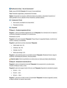Plan de Clase: Pendientes y Alineamientos Horizontales en V&iacute;as