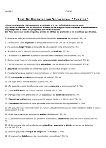 Test de Orientaci&oacute;n Vocacional Chaside
