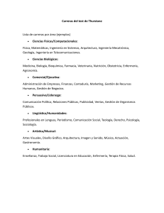 Carreras del Test de Thurstone: Lista de Opciones Profesionales por &Aacute;rea