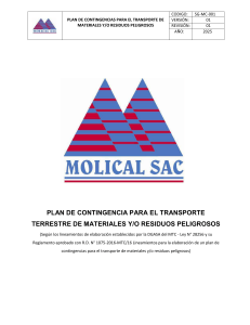 Plan de Contingencia Transporte Materiales Peligrosos