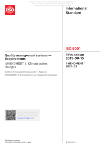 ISO 9001:2015 Amendment 1: Climate Action Changes