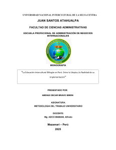 Educaci&oacute;n Intercultural Biling&uuml;e en Per&uacute;: Utop&iacute;a y Realidad