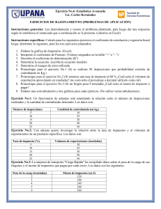 Estad&iacute;stica Avanzada: Ejercicios de Correlaci&oacute;n y Regresi&oacute;n Lineal