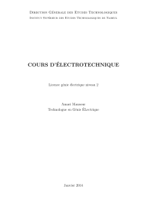 Cours d'&Eacute;lectrotechnique - Licence G&eacute;nie &Eacute;lectrique Niveau 2