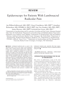 Epiduroscopy for Lumbosacral Radicular Pain: A Review