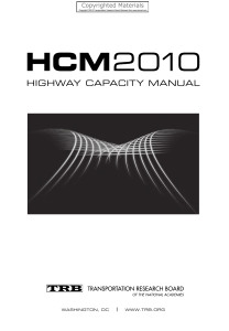 Highway Capacity Manual 2010 (HCM 2010) - Transportation Engineering